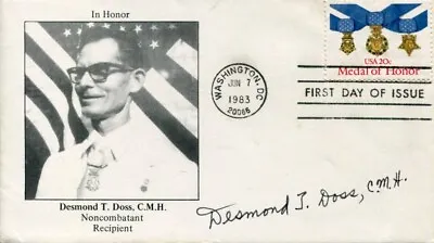 Desmond Doss Medal Of Honor MOH Army WWII Hacksaw Ridge Signed Autograph FDC BAS • $249.99