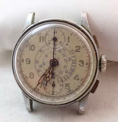 Vintage Mens Swiss Two Register Chronograph Wristwatch Watch Parts • $101