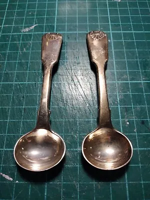 1836 Pair Of Georgian Silver Salt Spoons By John Henry & Charles Lias (66grams) • £88