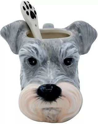 Coffee Mug Tea Ceramic Cup With Spoon Cute Dog Puppy Hand Made • $12.95