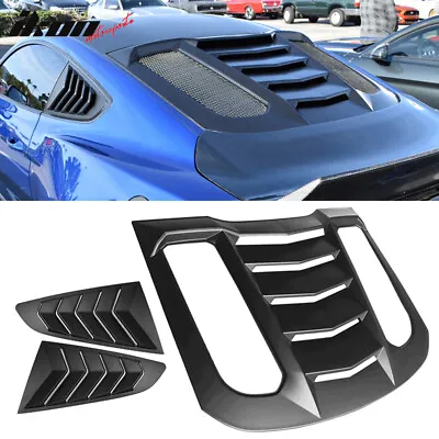 Fits 15-23 Ford Mustang IKON V2 Style Rear + Side Window Louvers Unpainted ABS • $168.99