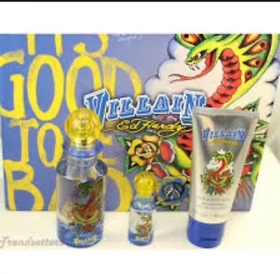 Ed Hardy Villain  2.5 Oz 3pc Gift Set 75 Ml Eau De Toilette For Men / • $47.11