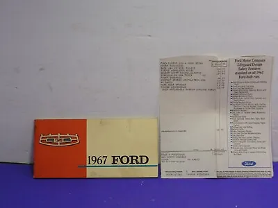 1967 Ford Owners Manual & Build Sheet Custom 500 Galaxie & Galaxie 500 & LTD • $34.99
