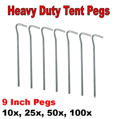 £37.90 • Buy Heavy Duty Tent Pegs Steel Ground Pegs 9 Inch Metal Camping Gear Ground Sheet