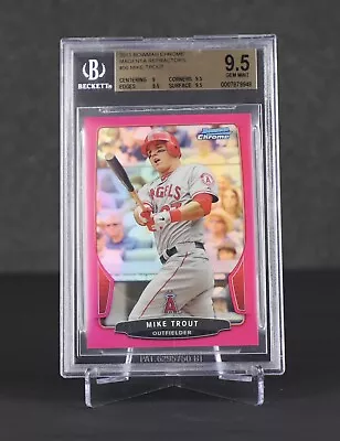 2013 Bowman Chrome Mike Trout Magenta Refractor /35  BGS 9.5  POP 9! • $600