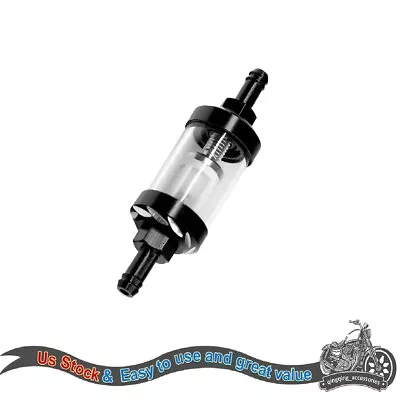 Black Universal 8mm 5/16 Inline Reusable Washable Motorcycle Fuel Filter Gas • $7.99