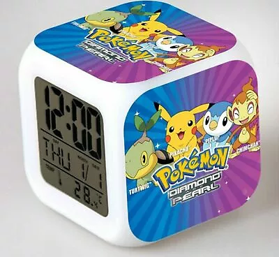 $28 • Buy Boy Children Pokemon Pikachu Digital Led Alarm Clock Night Light Christmas Gift