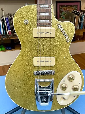 RARE 2012 Italia Maranello P90 “Wigsby” Trem Electric Guitar: Gold Flake Sparkle • $850