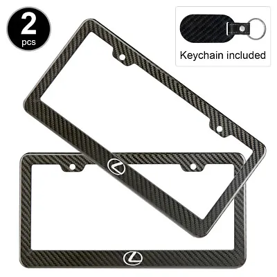 2pcs Set Lexus Logo License Plate Frame Carbon Fiber Look Style Glossy Plastic • $21.50