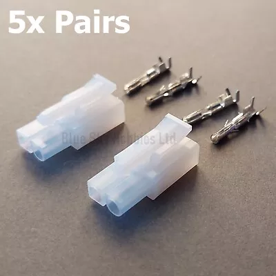 5x Pairs Large Tamiya Connector Male/Female Plug Socket Single Battery ESC - UK! • £4.99