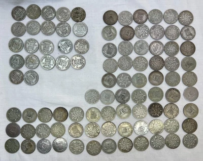 £26 • Buy 95x Silver Sixpence Coins. George V + VI. Pre 1947. 1920-46 Job Lot Mixed. 253g