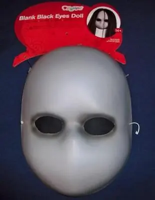 Blank Whit E Mask Black Eyes Doll Scary Creepy Purge Halloween Face Mask Dg23927 • $4.99