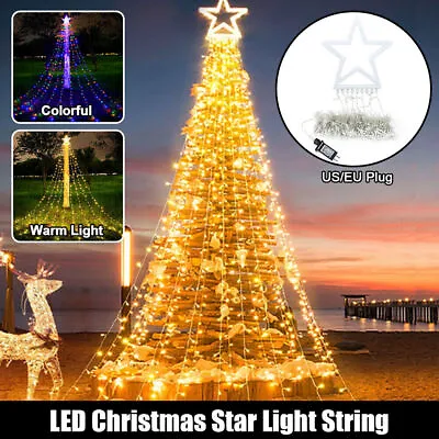 Christmas Outdoor Star String Lights Xmas Tree Toppers Fairy Decoration 350 LED • $40.99