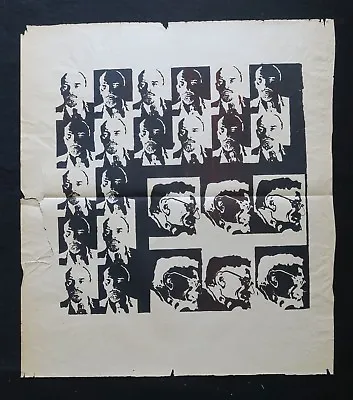 Original Poster LENINE TROTSKY Black Communist League Poster 1968 1969 301 • $127.87