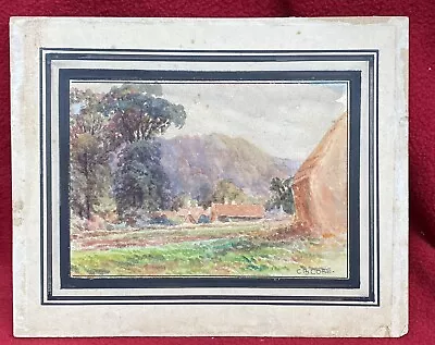 1909 C.b. Core Edwardian Original Watercolour Sketch Box Hill British Unframed • £9.99