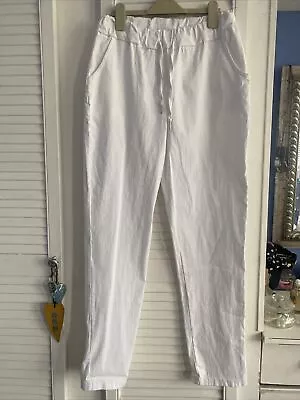 White Made In Italy Magic Trousers Size XXL • £10