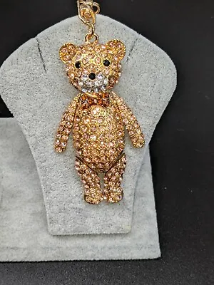 £3.99 • Buy *UK* Crystal Diamante Small Teddy Bear Bag Purse Keyring Charm Rhinestone 6282