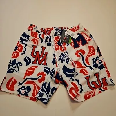 NWT Ole Miss Rebels Wes & Willy Vault Tech Swimming Trunks White Large New W/Tag • $99.98