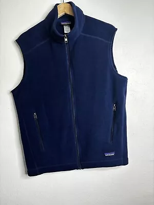 Patagonia Synchilla Full Zip Fleece Vest Men’s Size Medium Blue • $26.99
