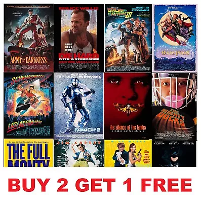 £2.95 • Buy RETRO 90s MOVIE POSTERS Classic Greatest Cinema Room Decor Man Cave Wall Bar Art