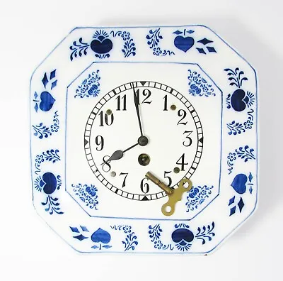Junghans Wurttemberg Blue Onion Ceramic Wall Clock  - 8 Day - Key Included • $58