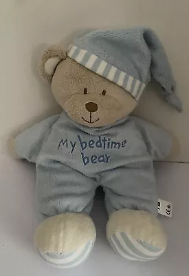 Mothercare Blue My Bedtime Bear Baby Comforter Comfort Soft Toy Plush Teddy Bear • £22