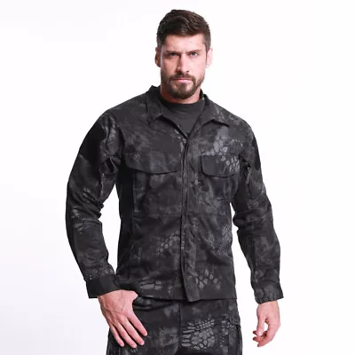 Men's Long Sleeve Tactical Shirt Army Military Combat Shirt Outdoor Casual Camo • $39.99