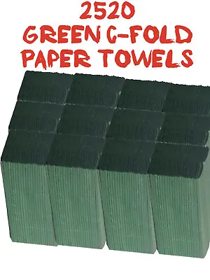 Premium Quality 2520 X C-Fold Green Hand Paper Towel Small Sheet 1 PLY Tissue • £19.09