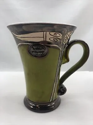 $24.49 • Buy Danko Handmade Green Handmade Pottery Mug, Ceramic Coffee Cup - Wheel Thrown