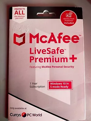 £15 • Buy McAfee Live Safe Premium Windows 10