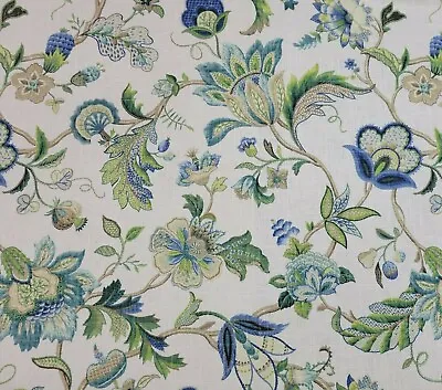 Brissac In Sapphire BTY 54  Wide P Kaufmann 55% Cotton 45% Rayon Floral • $24.99