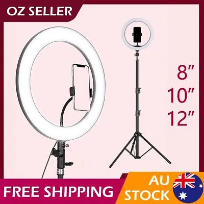 $19.99 • Buy 8-12  LED Ring Light + 2.1m Retractable Selfie Tripod Makeup Live Telecast Lamp