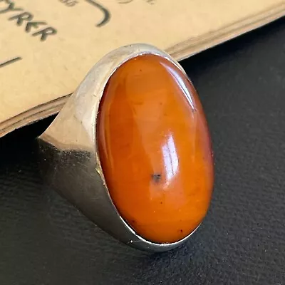 Vintage Natural Amber Ring Butterscotch Danish Design Sterling Silver 9g • $129