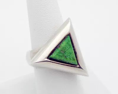 Estate RTP Mexico Sterling Silver Triangular Maw Sit Sit Heavy Ring Size 8.25 • $99.99