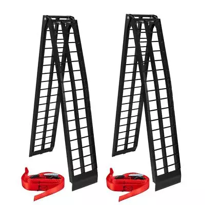 Pair Ramps 10 Ft HD Aluminum UTV Wide Folding Loading Ramps For Motorcycle ATV • $211.35