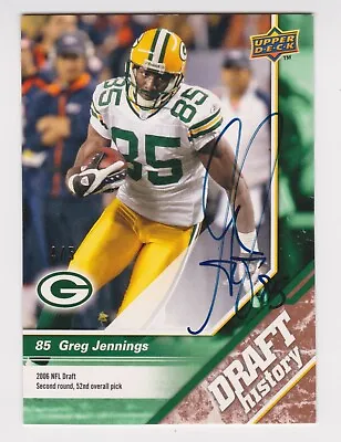 2009 Upper Deck UD Draft #170 Auto Greg Jennings 4/5 Green Bay Packers • $25