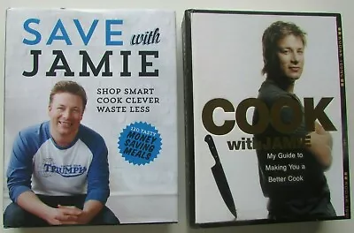 2 Jamie Oliver Hardcover Cookbooks SAVE WITH JAMIE + COOK WITH JAMIE • $12