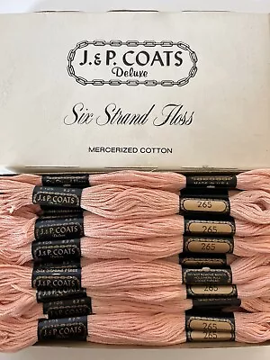 J&P Coats EMBROIDERY FLOSS Powder Pink #265  Box Of 22 • $7.99