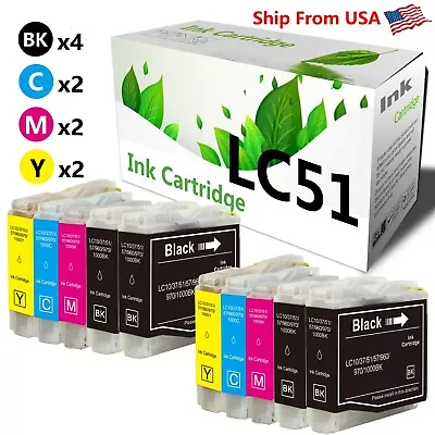 10-Pack LC51 Ink Cartridge Set For MFC-230C MFC-440CN MFC-230C MFC-240C Printer • $16.89