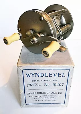 1920s Shakespeare WYNDLEVEL (Sears Roebuck & Co.) Casting Reel In Chimney Box • $17.97