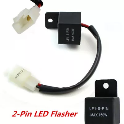 2-Pin Electronic LED Flasher Relay Fix Motorcycle Turn Signal Lights Hyper Flash • $10.70