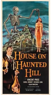 Vincent Price The House On Haunted Hill Movie Poster Print 17 X 12 Reproduction • $16.95