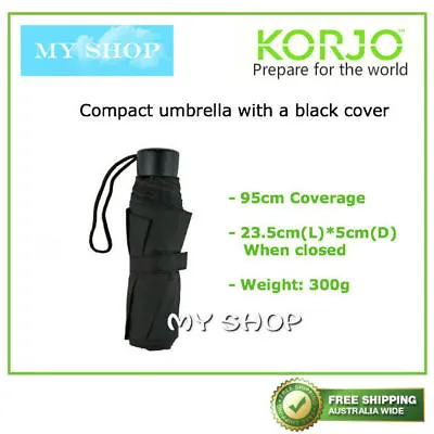 $19 • Buy One Of Korjo Pocket Lightweight & Compact Folding Umbrella --Black