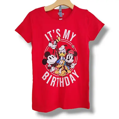 Disney Girls  It's My Birthday  Mickey And Friends Red Shirt - Xl • $9.99