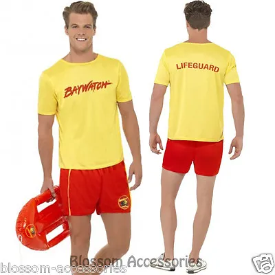 £25.20 • Buy CL176 Baywatch Men's Beach Costume Party Top Short Licensed Costume Outfit 