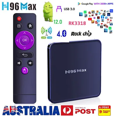 $40.89 • Buy H96 Max V12 Android TV Set Top Box Media Player Receiver Free Internet Searching