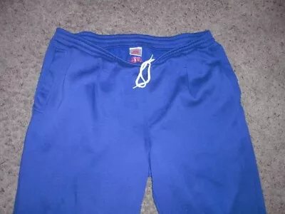 Vintage 90s NIKE Blue Cotton Polyester SWEATS Sweat Pants Men's Large • $17.16