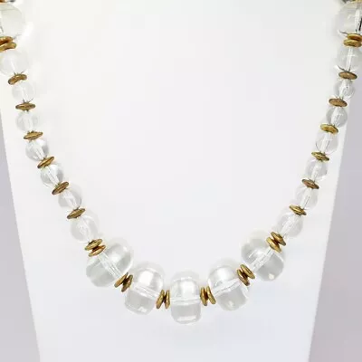 Vintage Signed Miriam Haskell Clear Lucite Beaded Necklace • $85