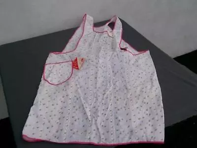 Vintage *fruit Of The Loom*  Full Bib Apron White Pink Rose Buds New W/ Tags Usa • $46.99