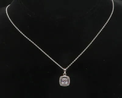 925 Sterling Silver - Prong Set Sparkling Cubic Zirconia Chain Necklace - NE2046 • $44.61